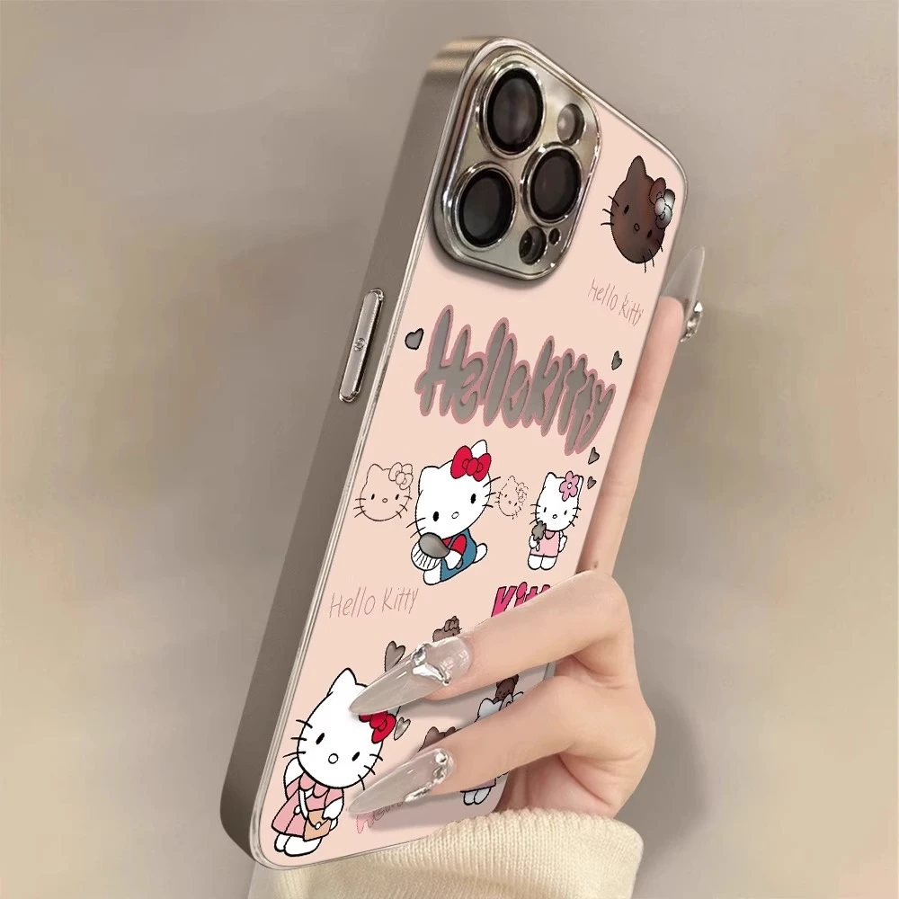 蝴蝶结猫咪适用苹果16promax手机壳新款女彩绘iphone15全包防摔14