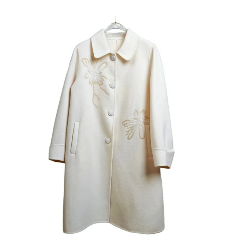 【大喜】中古提花羊毛大衣外套（23096620）