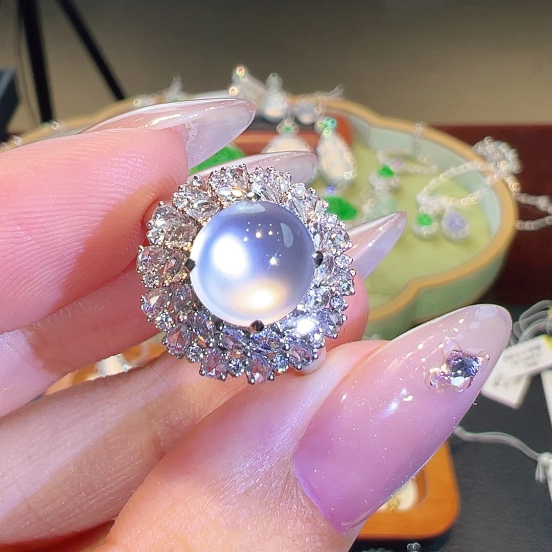 翡翠18K金镶嵌戒指翡翠