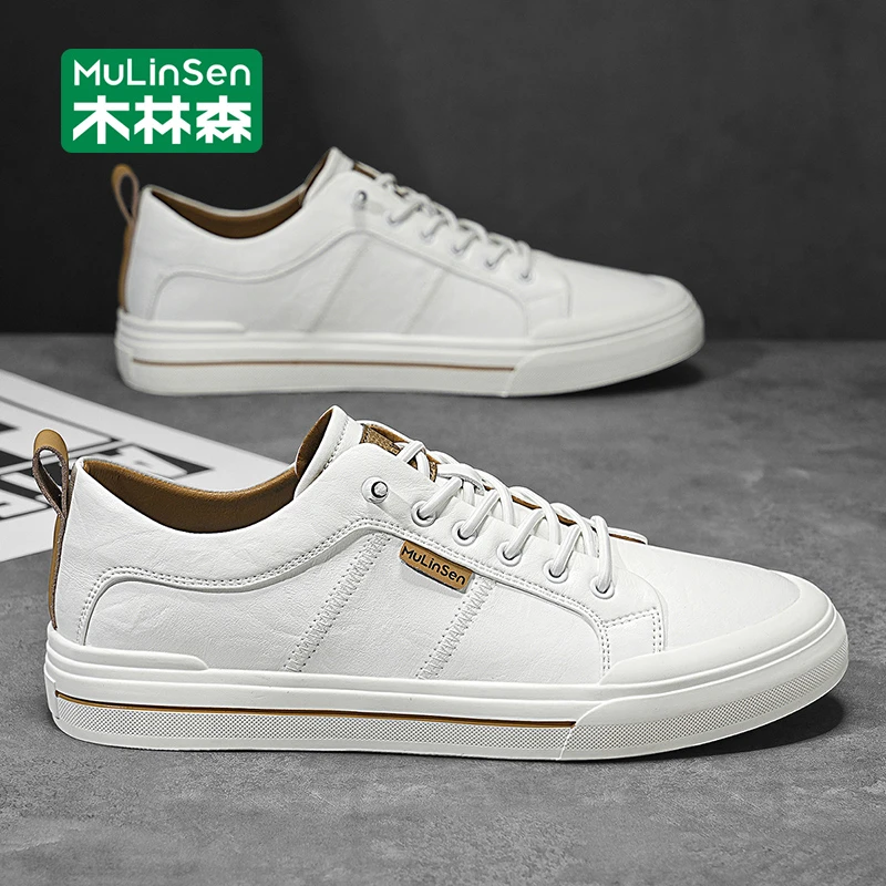 木林森男鞋2025新款秋季透气百搭男士小白鞋休闲软底运动板鞋男款
