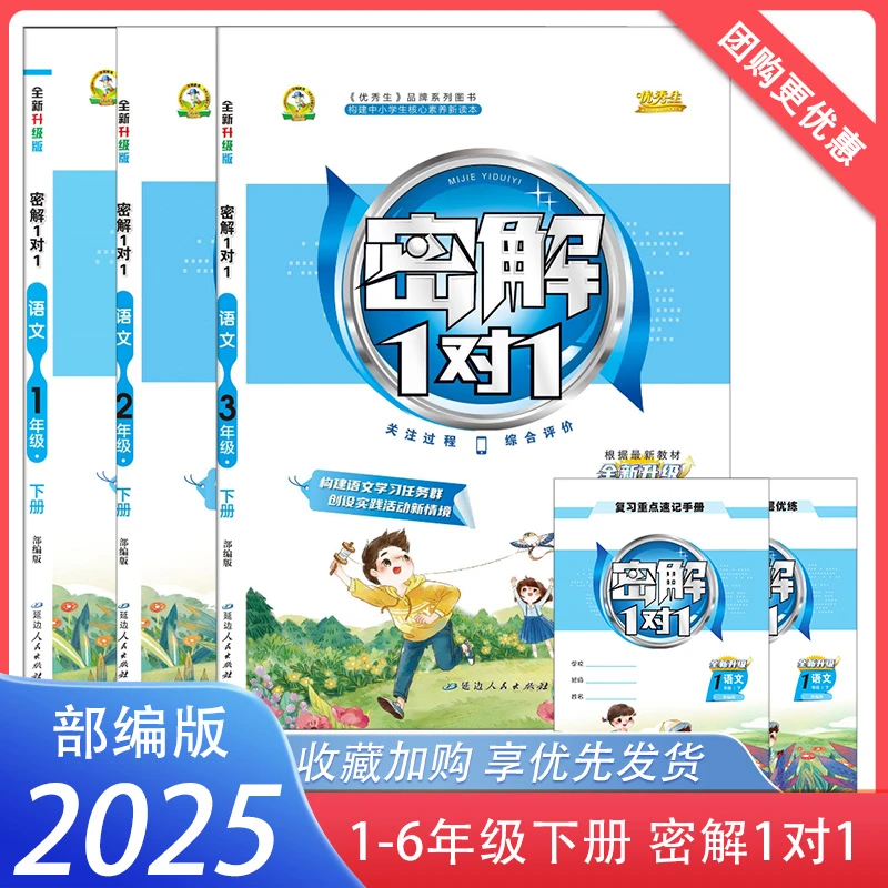 2025优秀生密解1对1一二三四五六上下册语文数学英语人教版RJ