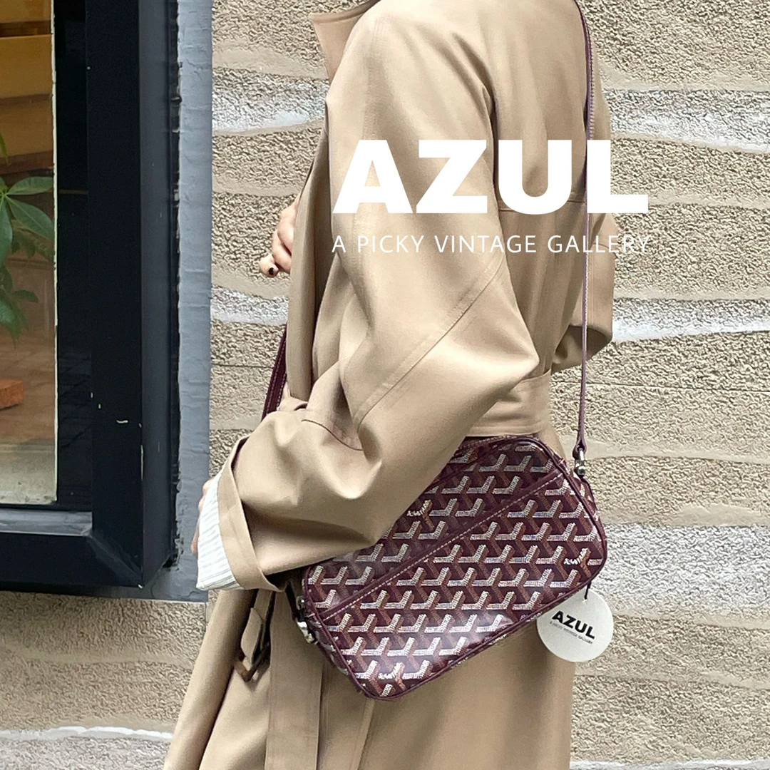 99新  Azul - GOYARD 高雅德 酒红色老花小号时尚相机包 34835