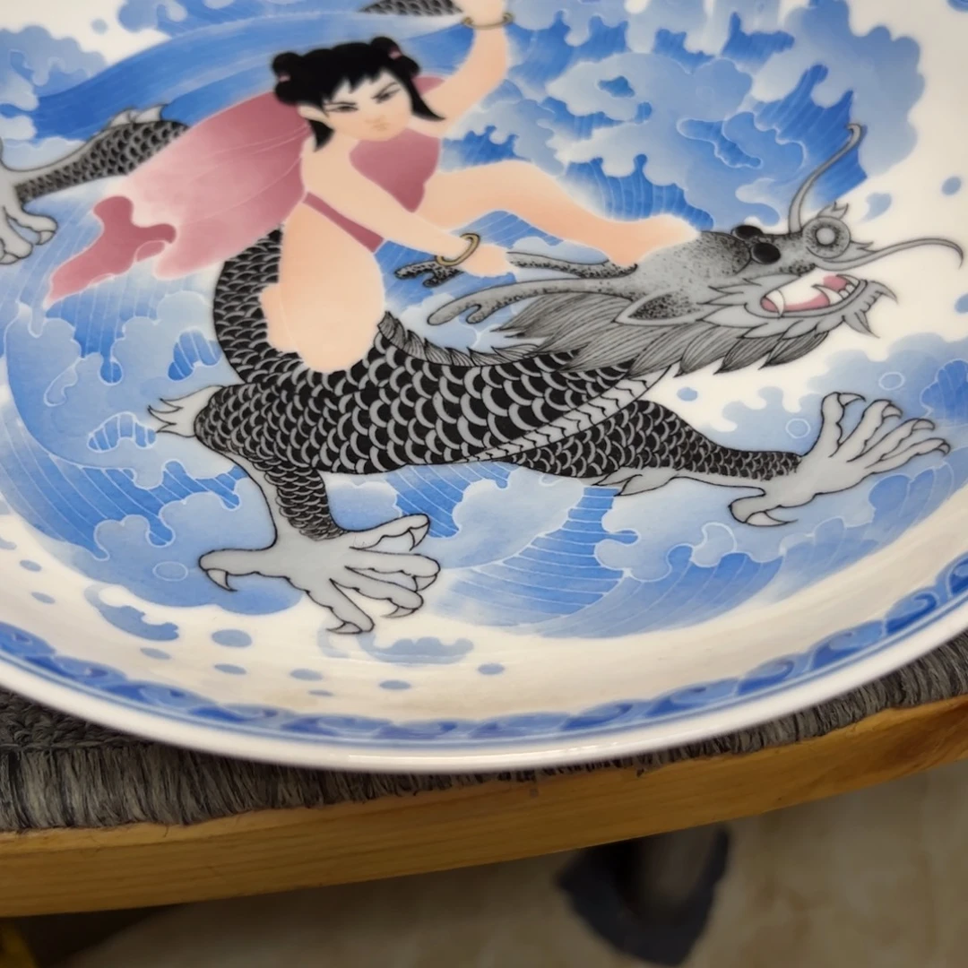 用***6瓷盘景德镇陶瓷釉中彩瓷盘