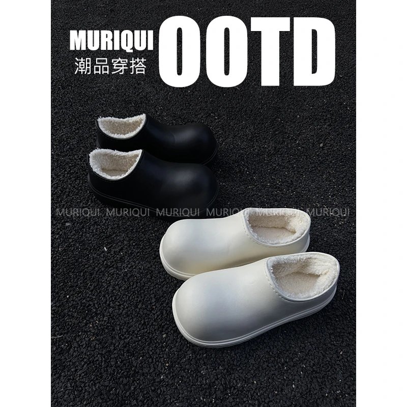 MURIQUI大头德比鞋男Cleanfit厚底增高冬季加绒保暖EVA包跟棉拖鞋