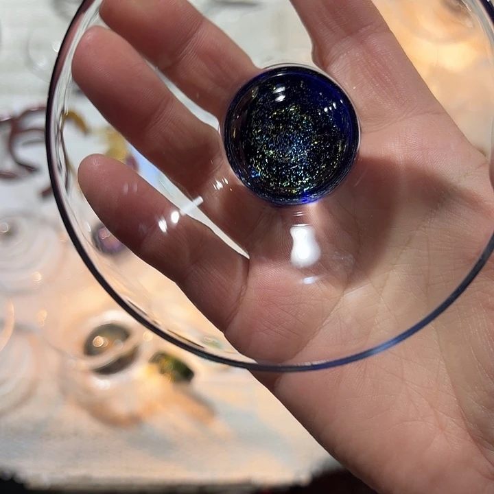 玻璃手工艺品玻璃茶器斗笠斑斓