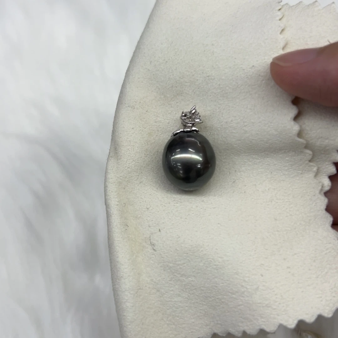 银S925镶嵌吊坠(不含链)海水珍珠15-16mm大溪地吊坠