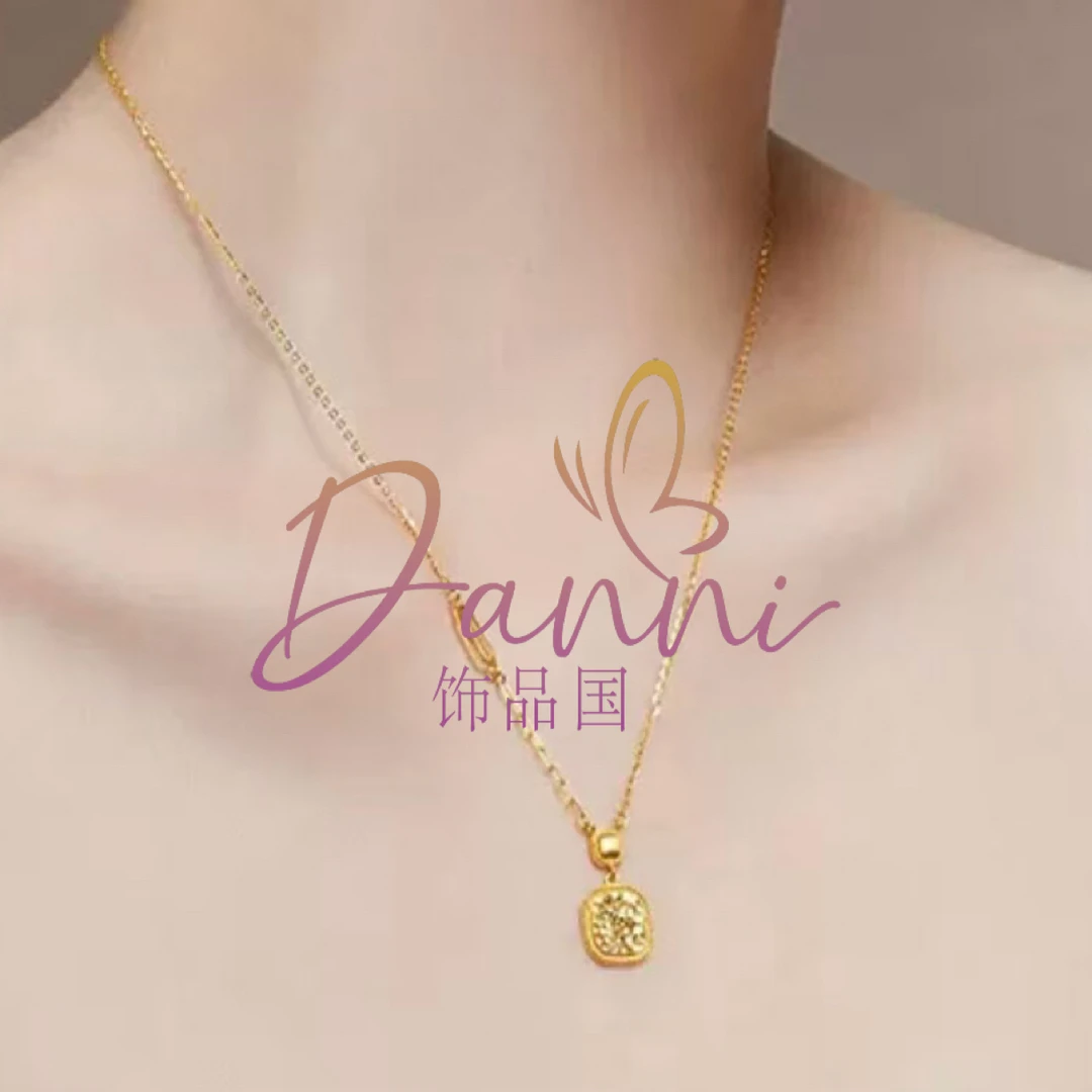 铜合金项链 Danni 碎冰冰小面包项链