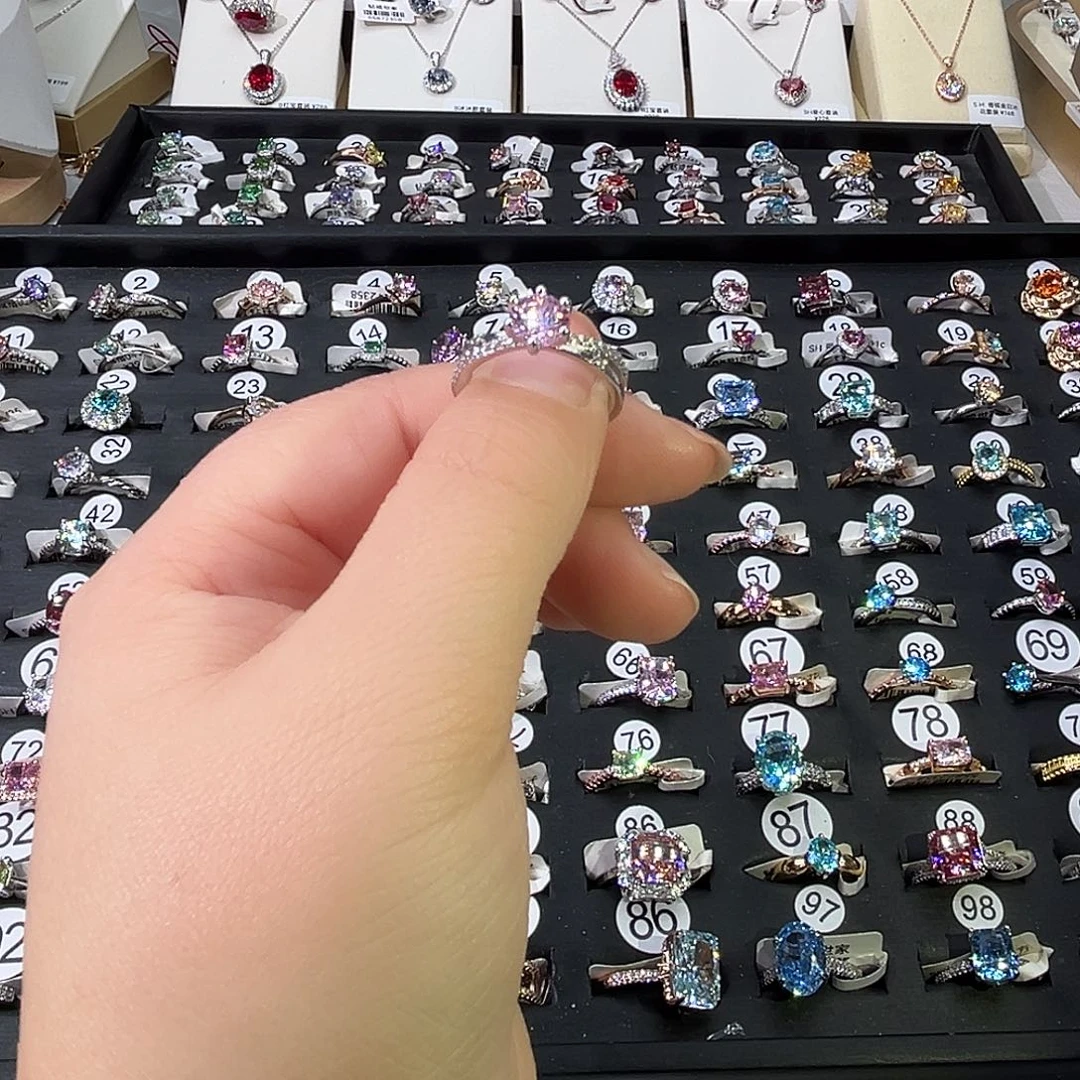 莫桑石非金属SH K白交叉八心粉钻一卡-11