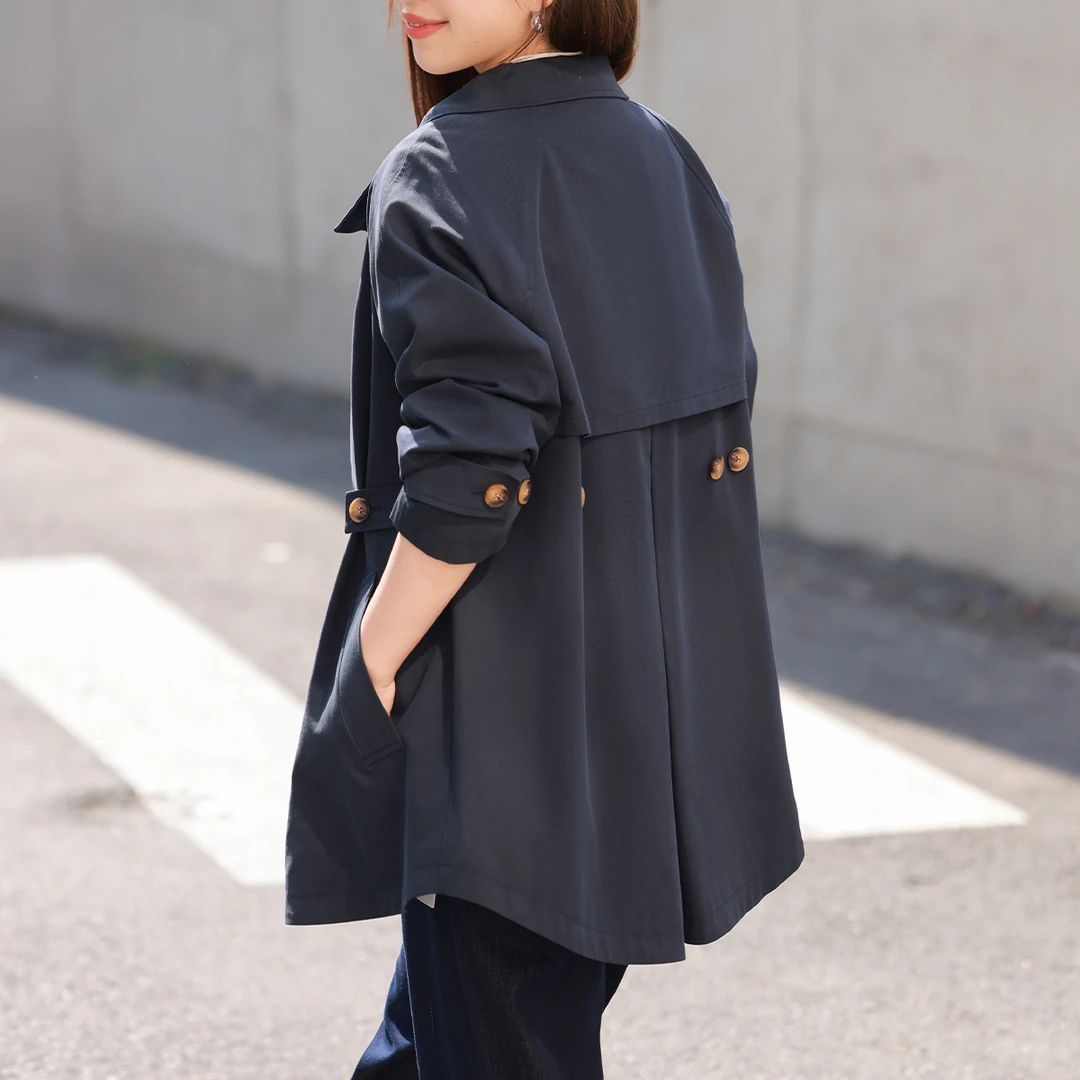 MsShe大码女装2025新款【斜纹天丝棉】英伦风风衣A2502001