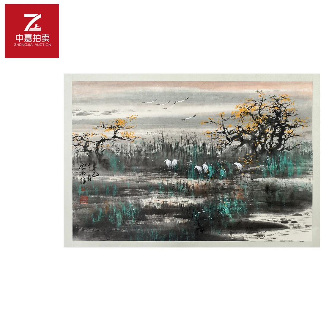 3-S0040宋雨桂绘画镜片银杏68x45