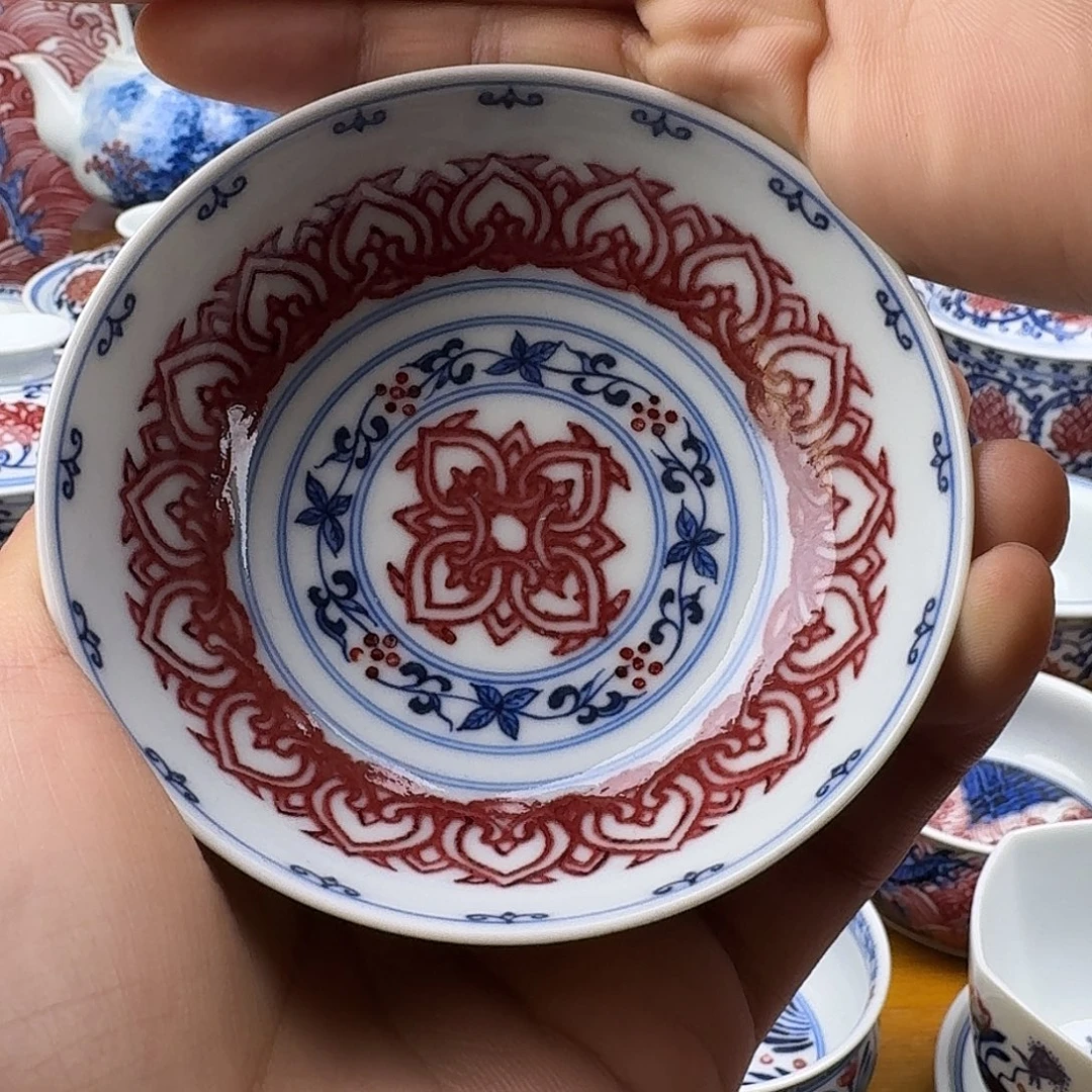 当代釉里红普洱杯