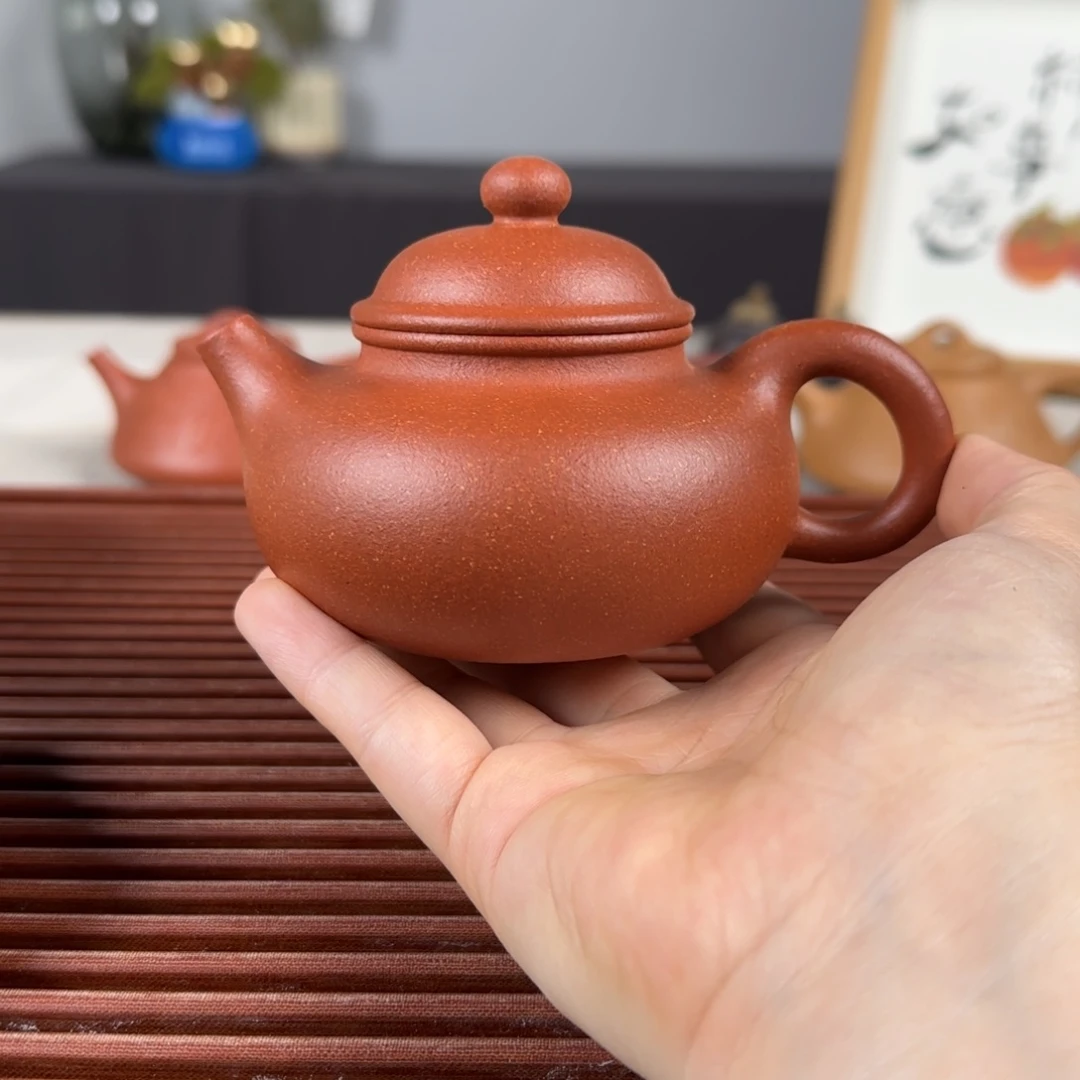 茶壶紫砂容天红降坡半手180ml