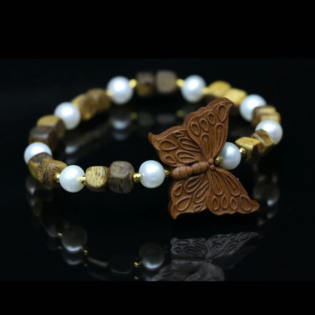 “庄周”沉香珍珠手串/配饰老山檀