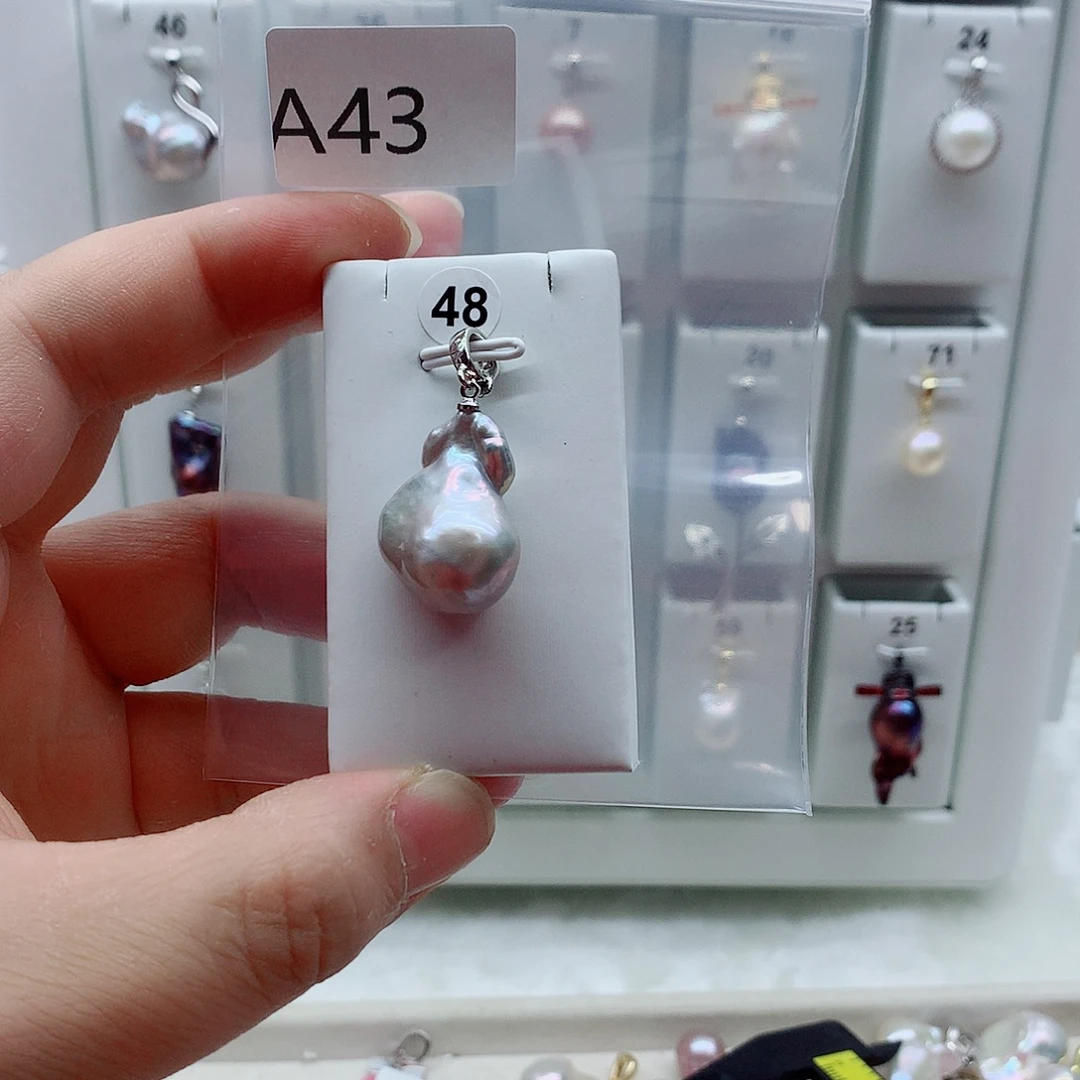 合金吊坠(不含链)淡水珍珠