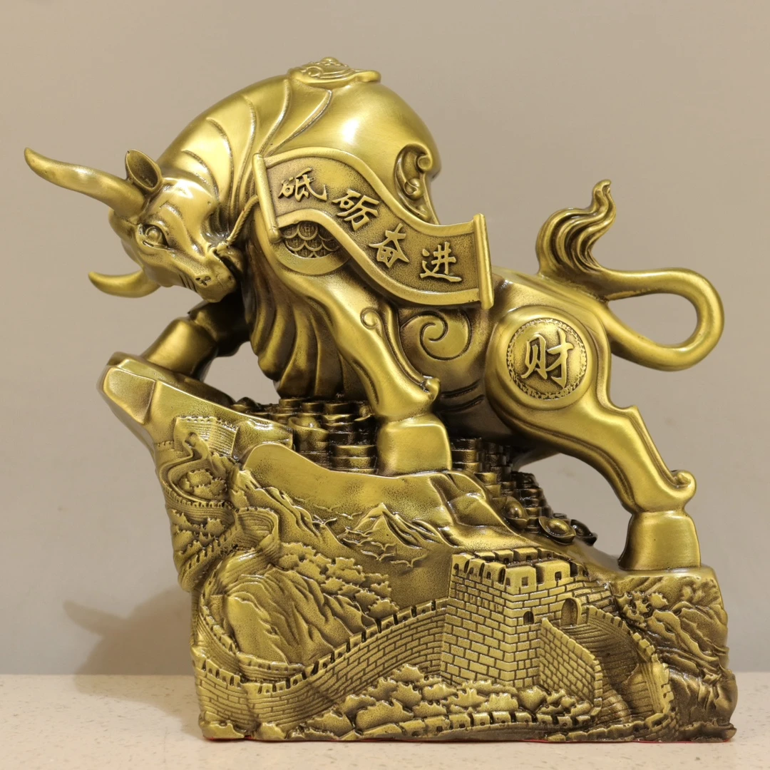 精工动物生肖牛长城牛运势长虹牛家用麒麟玄关陶瓷摆设十二生肖