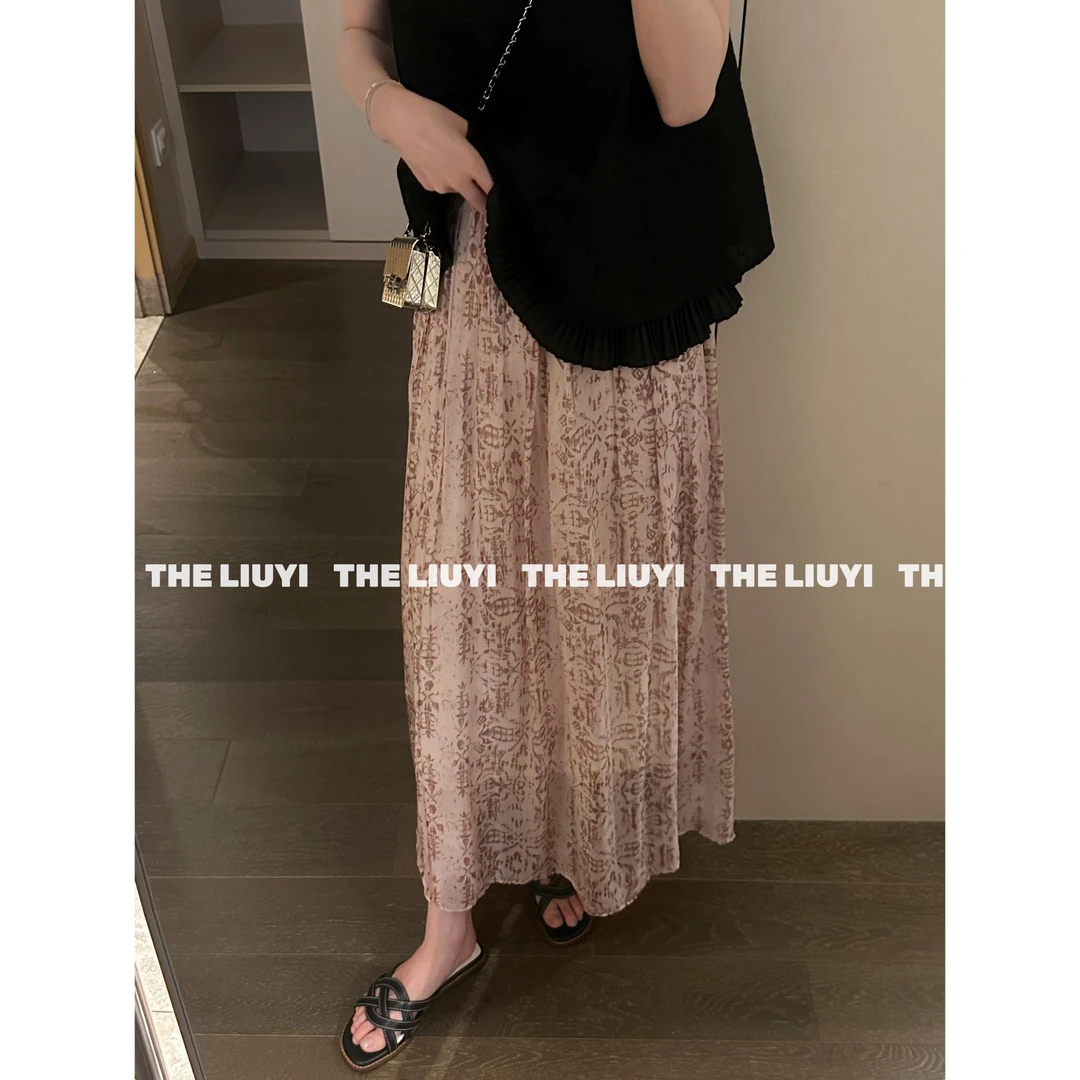 【LIUYI】翩然裙~高级冰丝垂感显瘦半身长裙57153