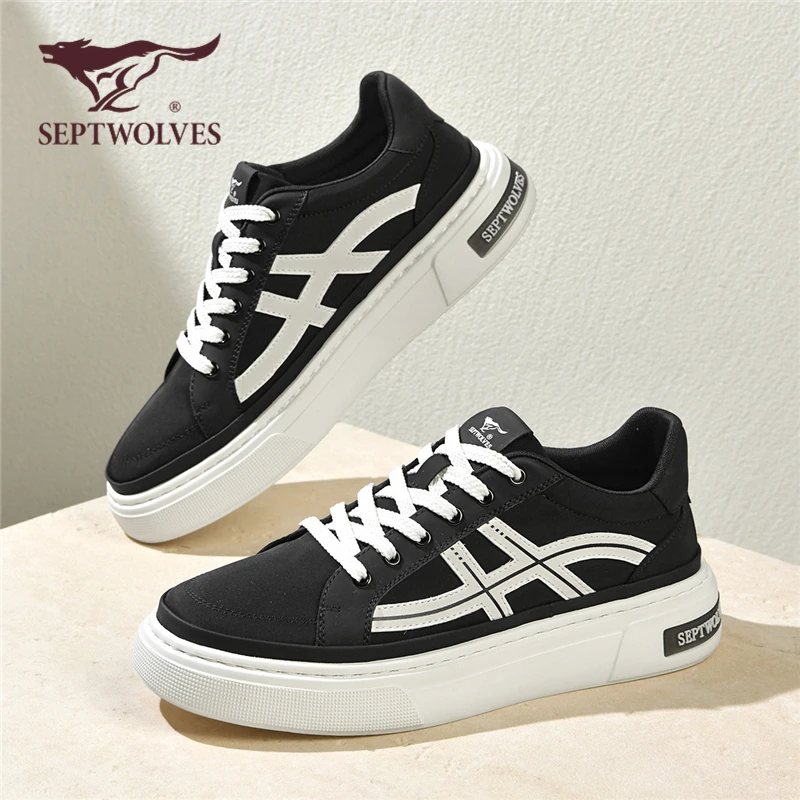 七匹狼男鞋2025新款复古百搭帆布鞋防滑舒适休闲板鞋软底韩版9994