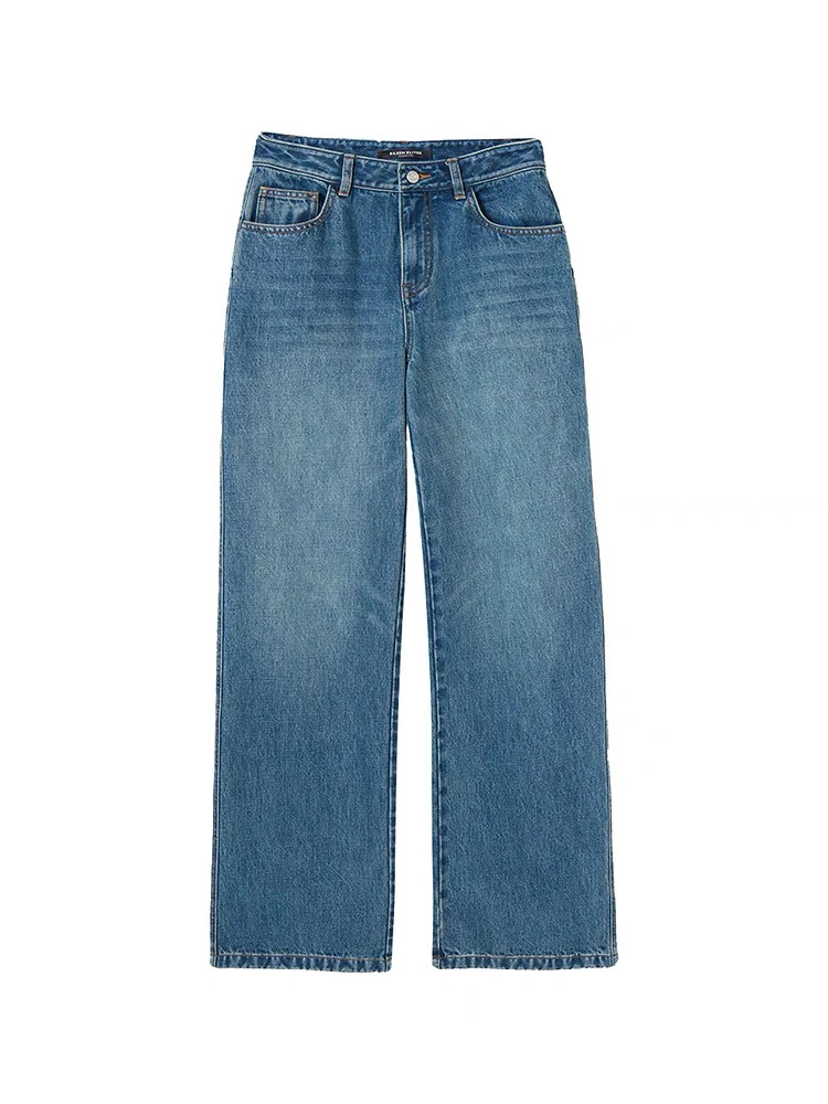 朗家直筒无弹阔腿裤