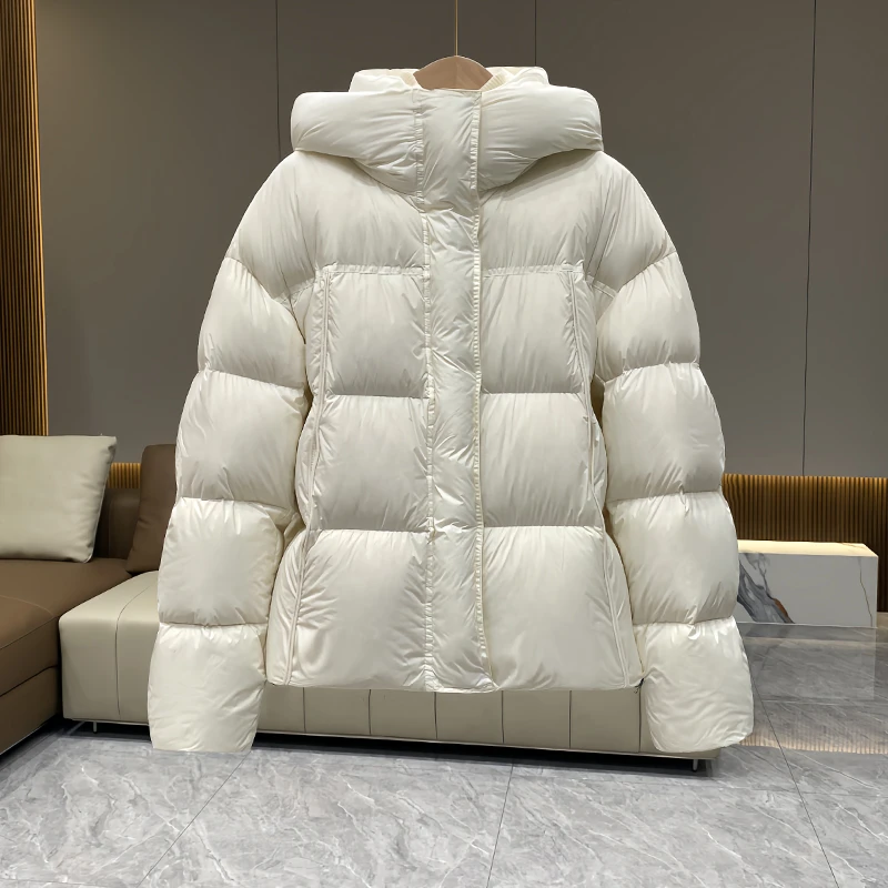 【XUE ZHI YU】新国标90白鸭绒泡芙云朵短款时尚羽绒服加厚连帽