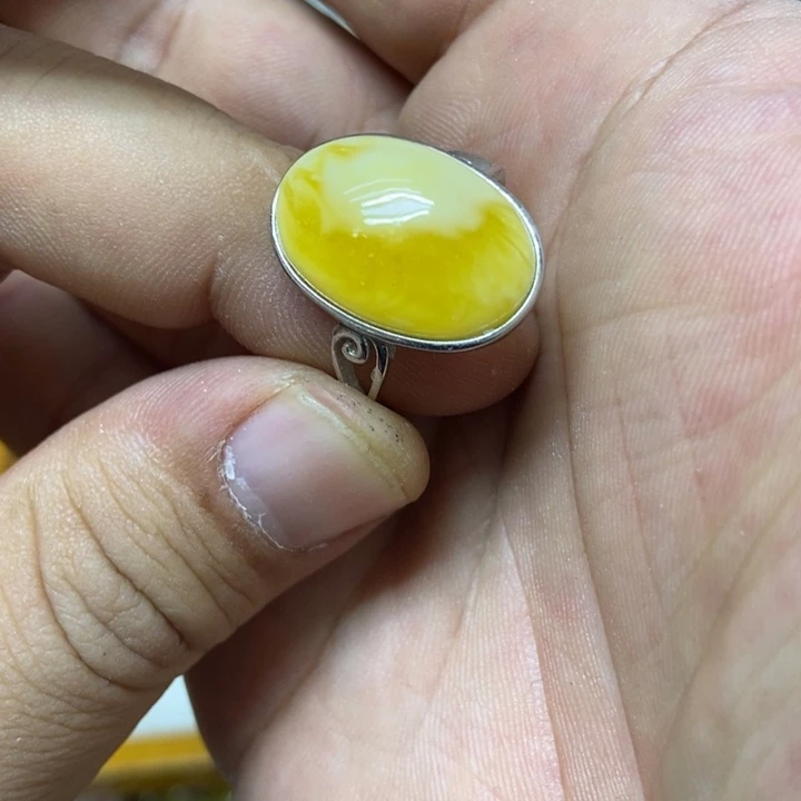 蜜蜡银S925镶嵌裸石