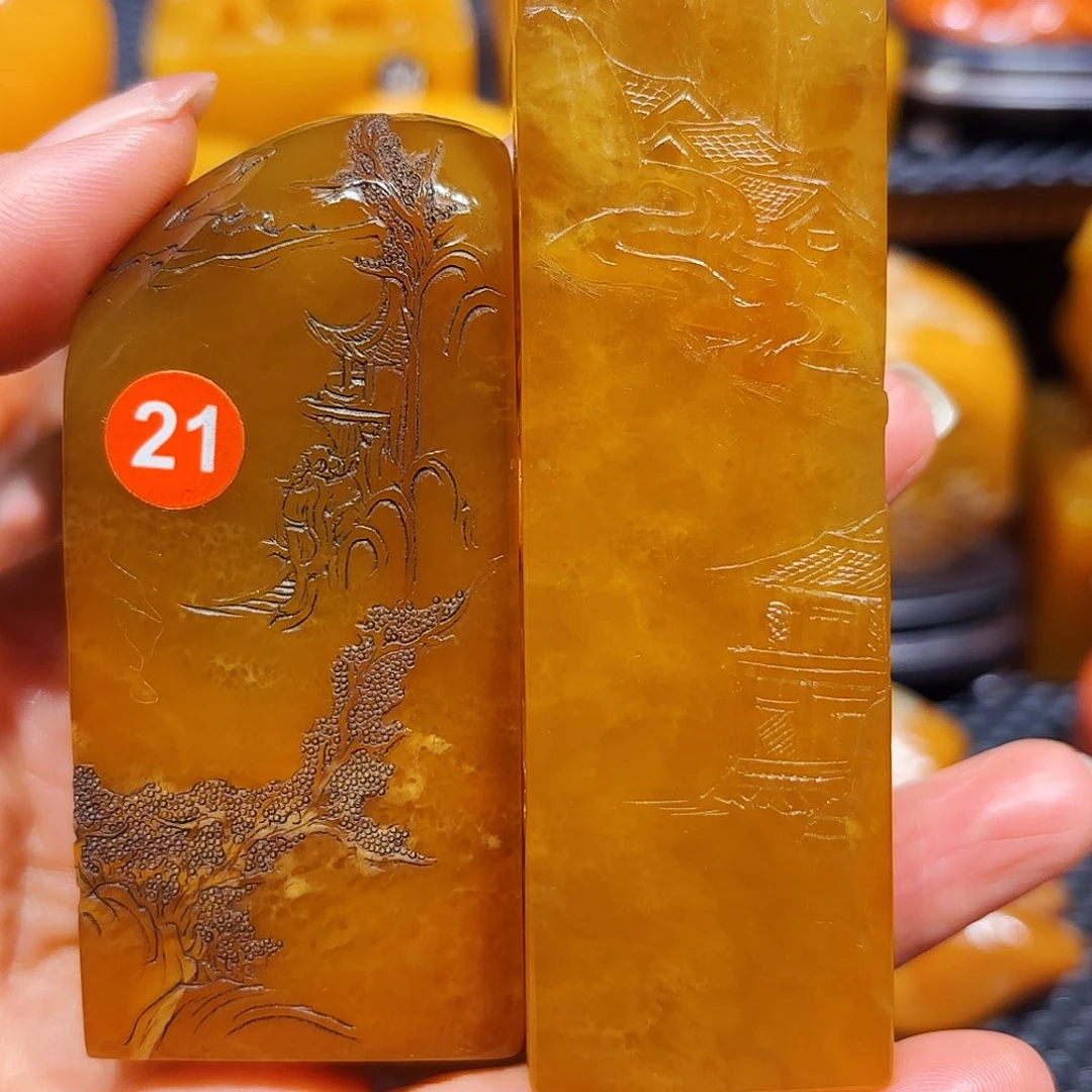 田黄石月**玉石雕石雕石雕