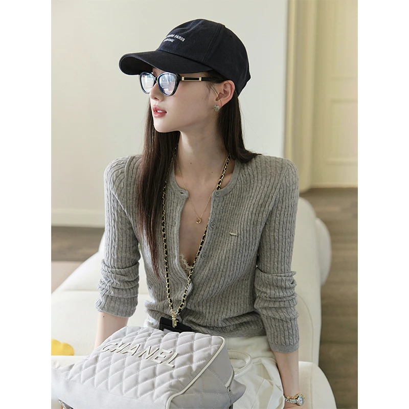 且可ChillCozy 汉普顿 RL经典绞花高含棉山羊绒针织开衫