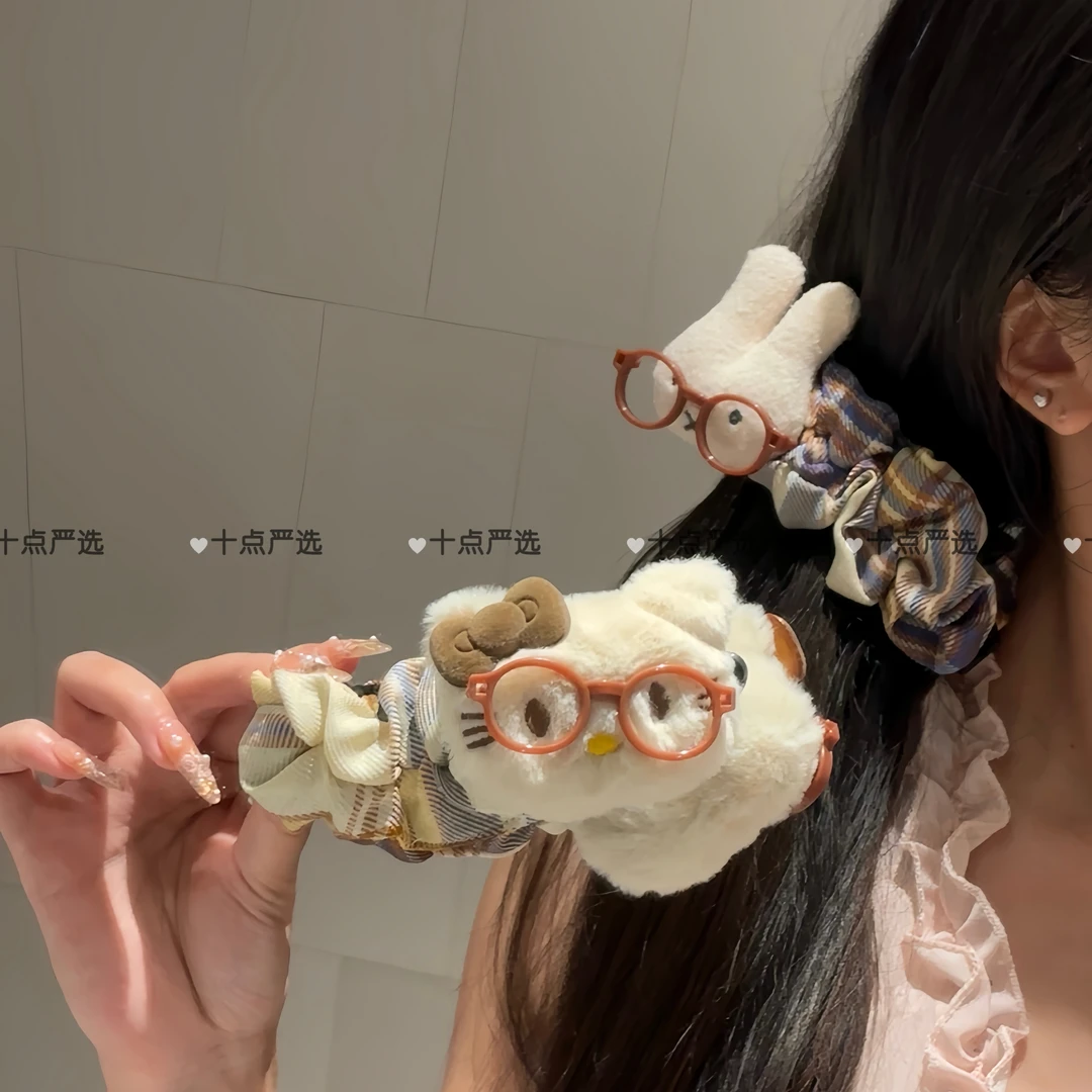 可爱波点大号猫咪巨显发量香蕉夹后脑勺盘发百搭少女发饰