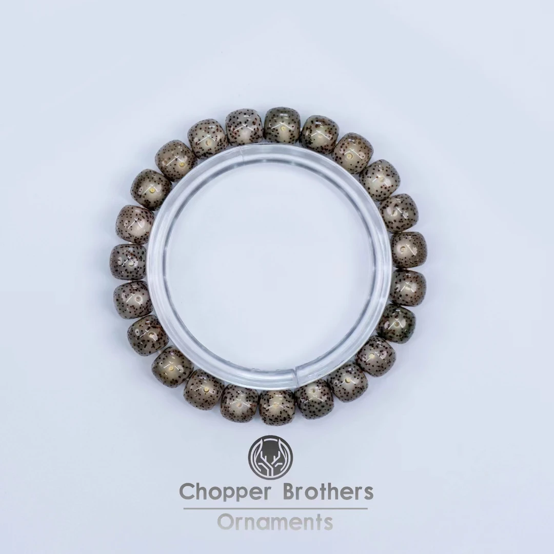 121 石玉料奶奶灰星月菩提手串 10×9mm