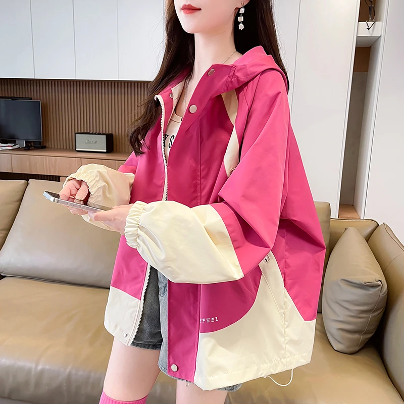 冲锋衣外套女春秋季新款2025年韩版宽松少女初中高中学生薄款褂子