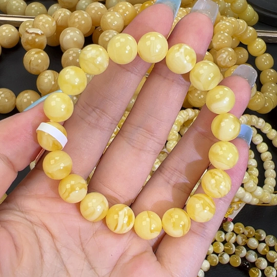 琥珀未镶嵌手链11.3浓蜡妖花