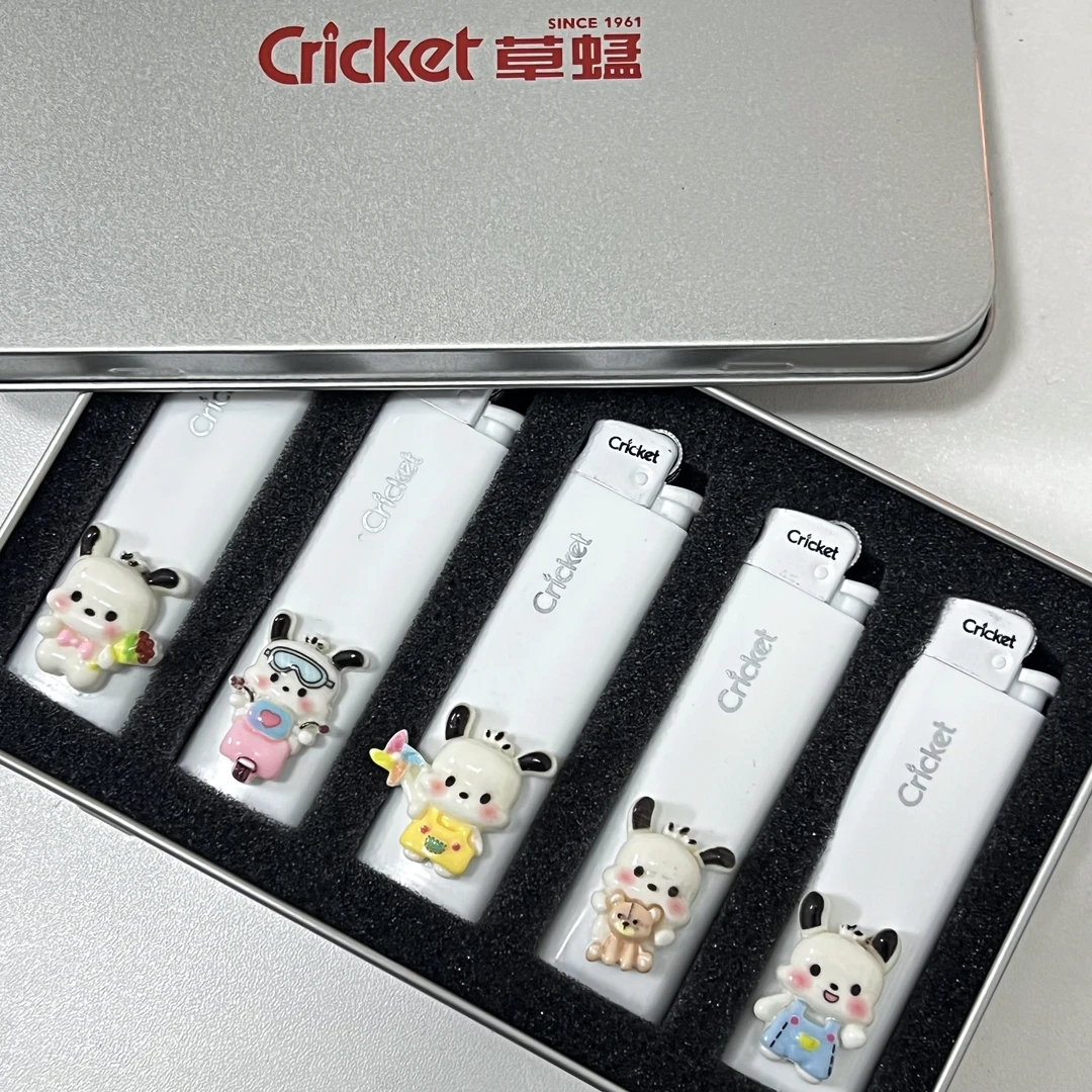 草蜢手工原创可爱小狗打火机少女风卡通创意个性情侣礼物铁礼盒装