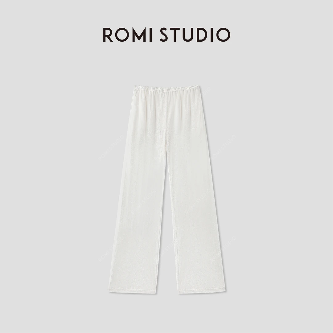 ROMI STUDIO“质感亚麻”100%亚麻轻薄宽松直筒休闲长裤 RWCRXW3512