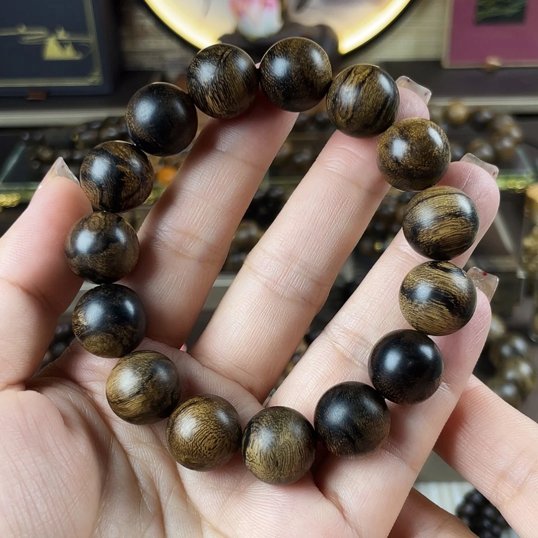 手串沉香越南芽庄老白棋玉化老料瘤疤虎皮1.4