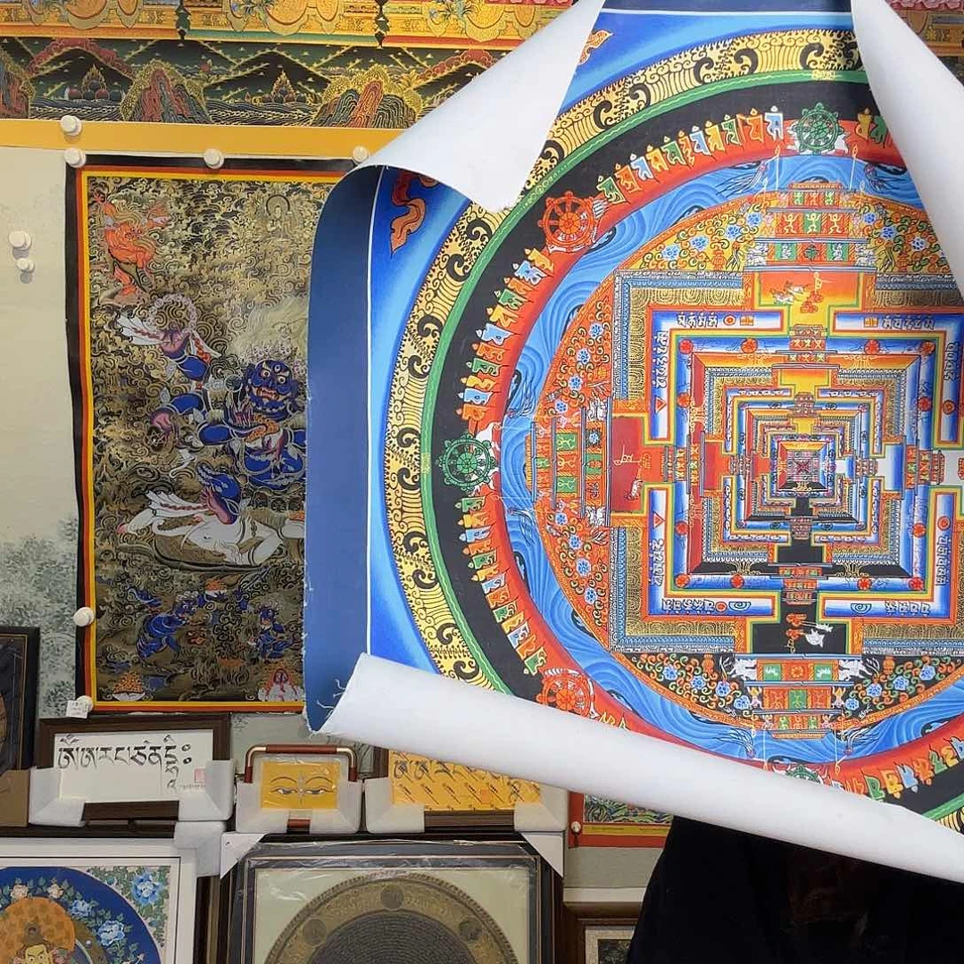 卷轴画纯手绘坛城唐卡50厘米左右