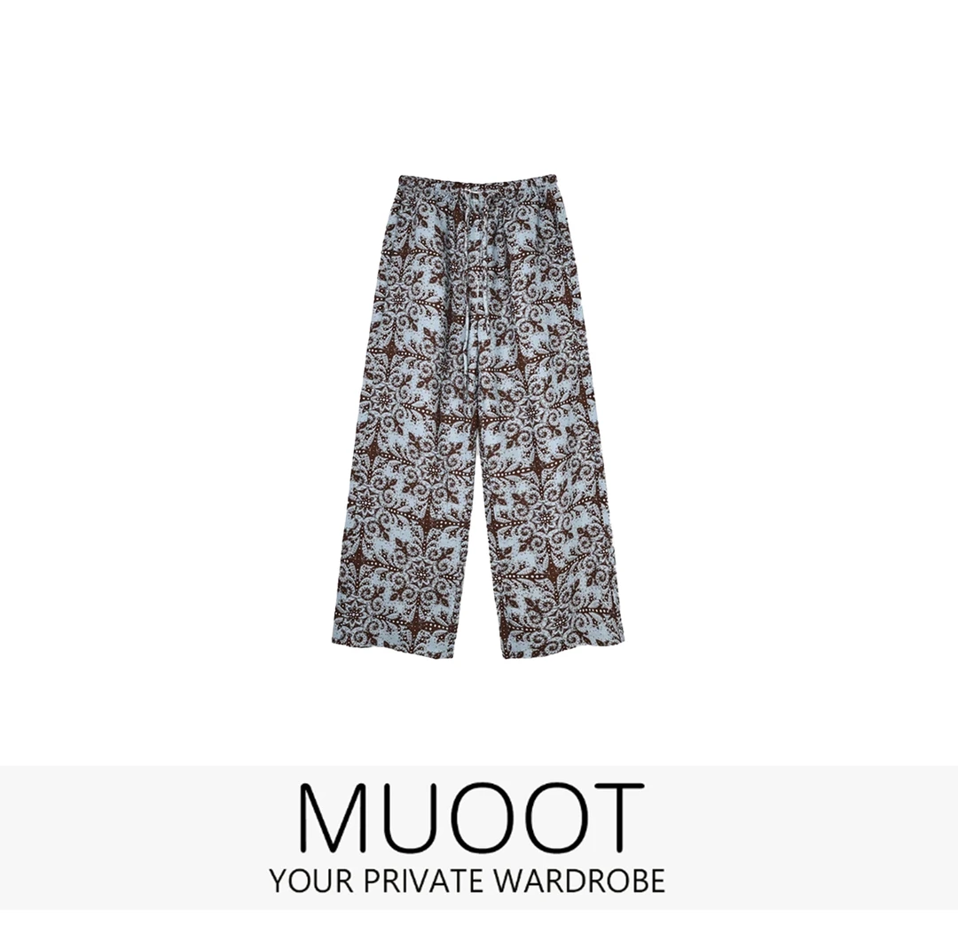【MUOOT】 25新春设计款腰果花亚麻休闲裤 KX2503051