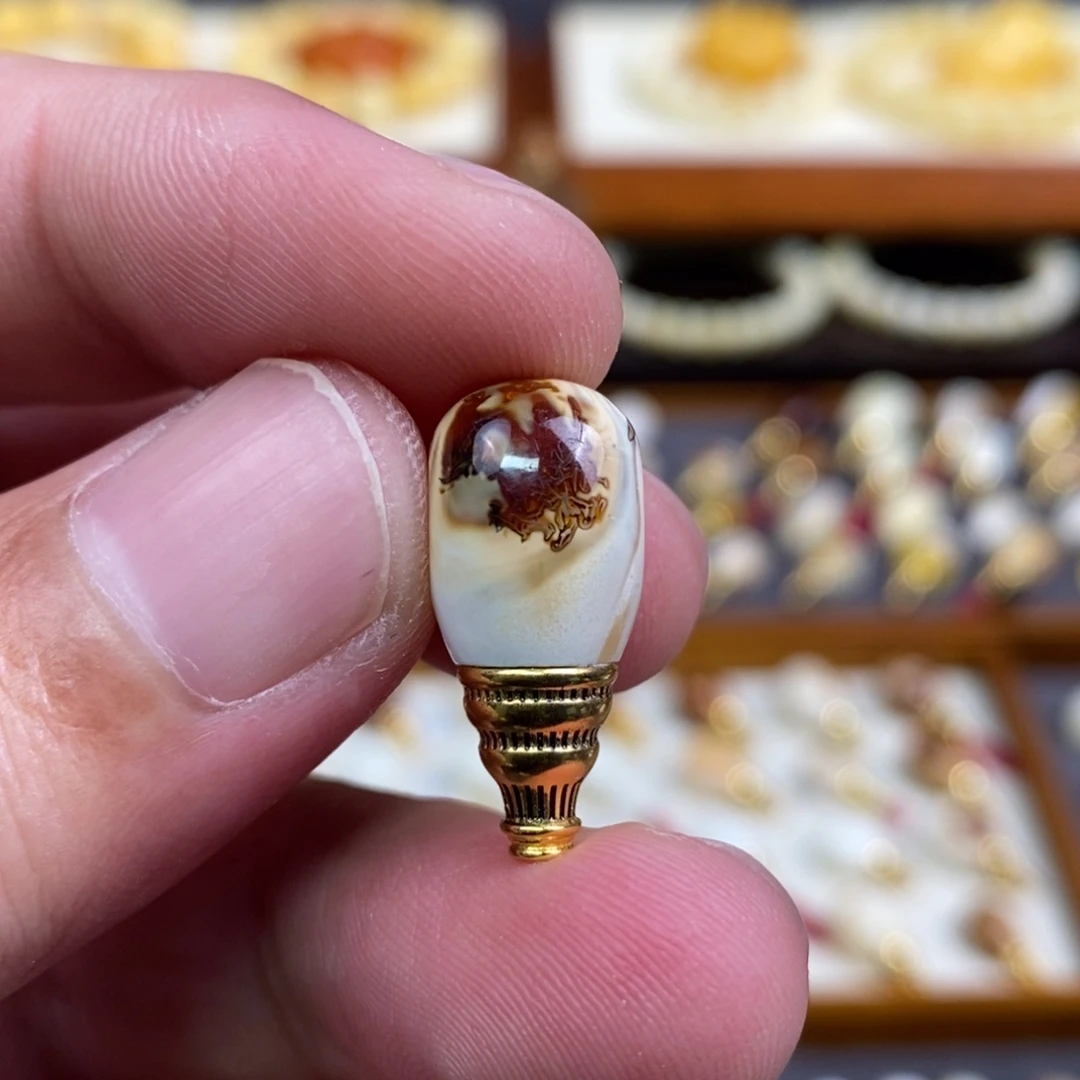 蜜蜡未镶嵌裸石配饰沁色三通尺寸9.9