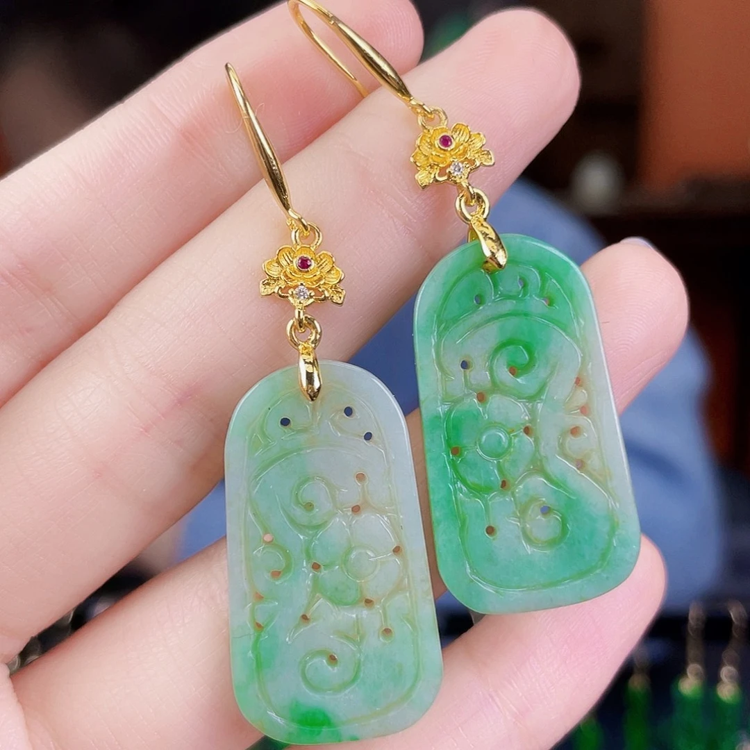 翡翠未镶嵌耳饰饰品