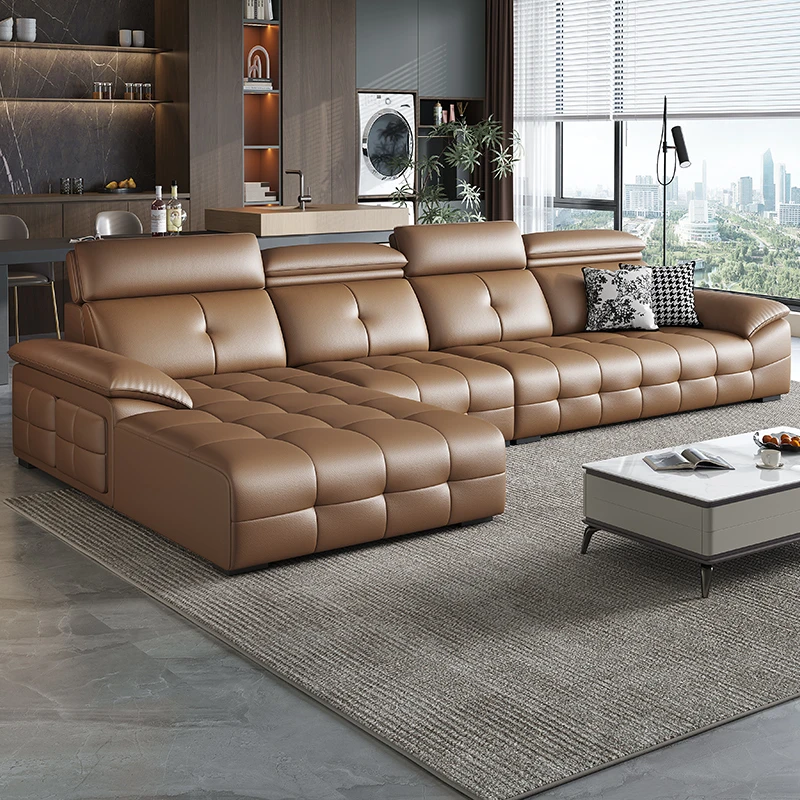 【618狂欢】真皮沙发头层牛皮沙发意式客厅简约D010贵妃