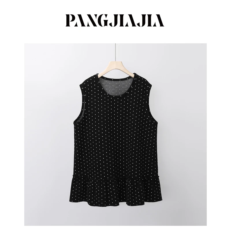 【胖佳佳】波点女郎 高级感花边马甲秋冬时尚百搭上衣H625Z18356