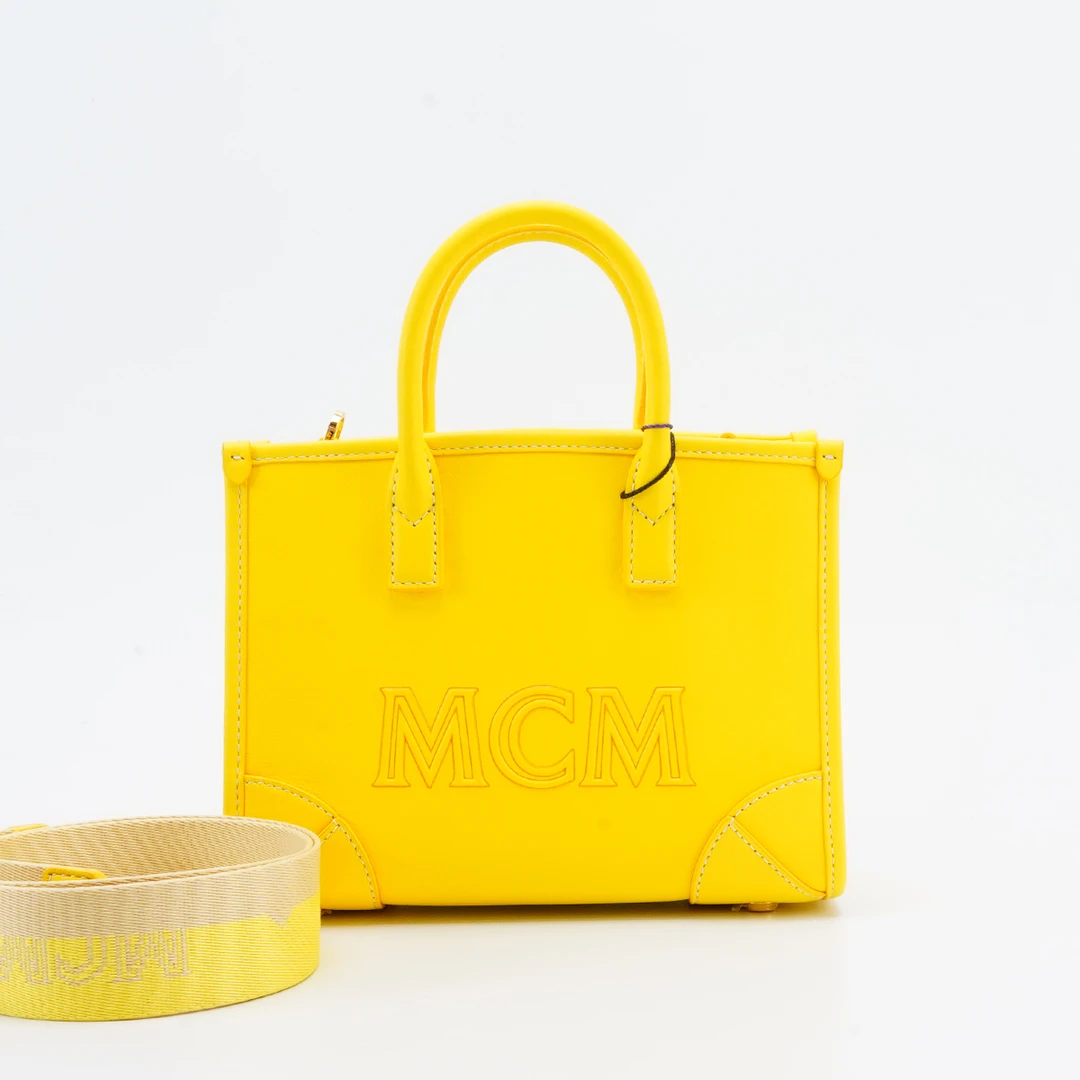 99新 MCM 【MCM专属一口价】munchen托特包mini 黄色/BGG601300001