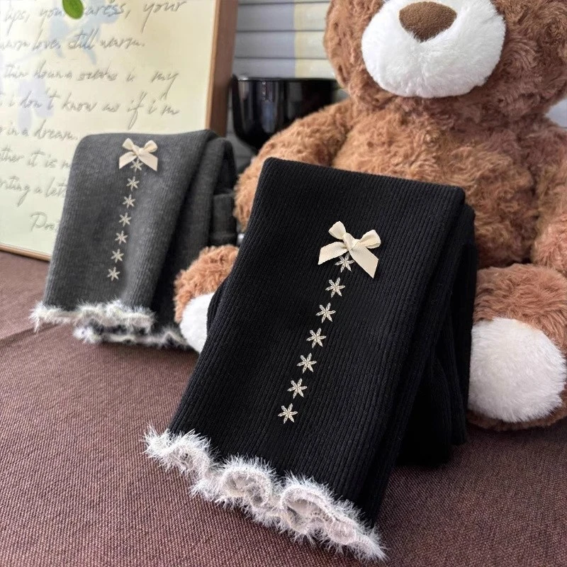 女童裤子加绒加厚打底裤小女孩长裤子儿童保暖裤外穿宝宝秋冬qt