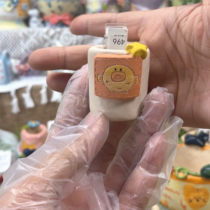 喵***～496素烧花盆手绘花盆