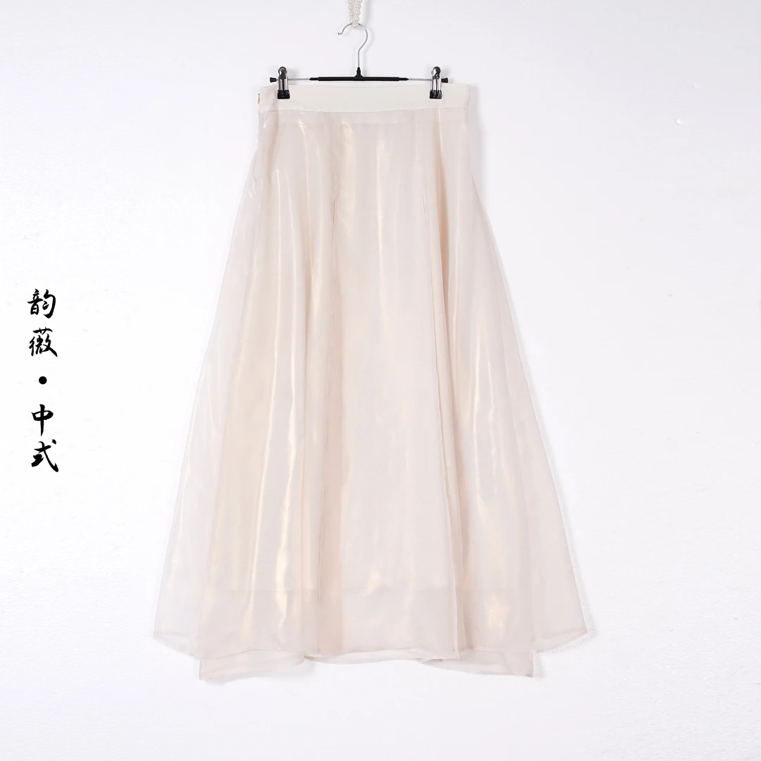 八破裙半身裙半裙裙子女装中性风中式收腰褶皱半裙