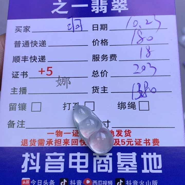 颈饰未镶嵌翡翠羽*