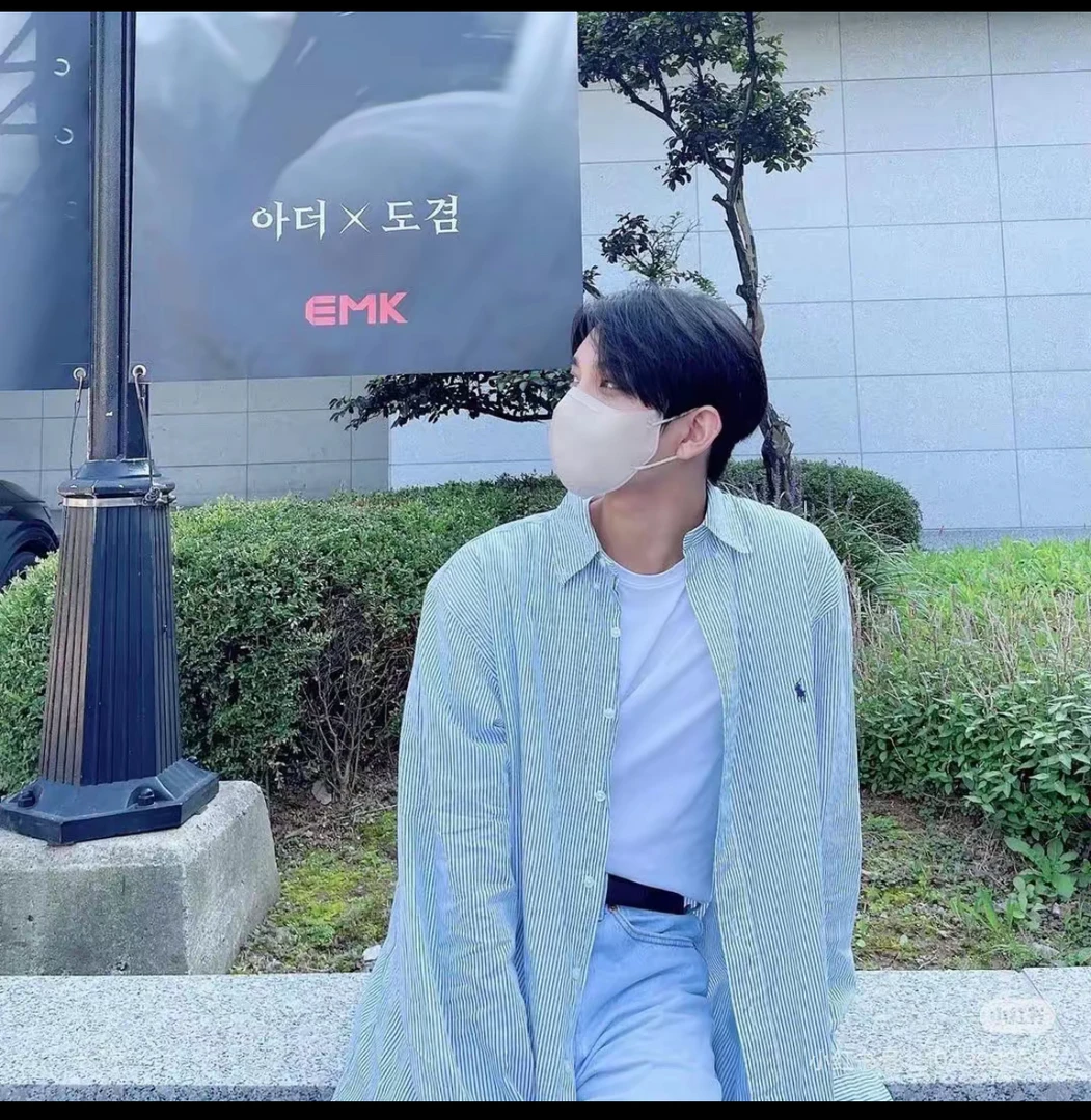 FAFACH 男款豆绿坚条纹百搭衬衫男女同款