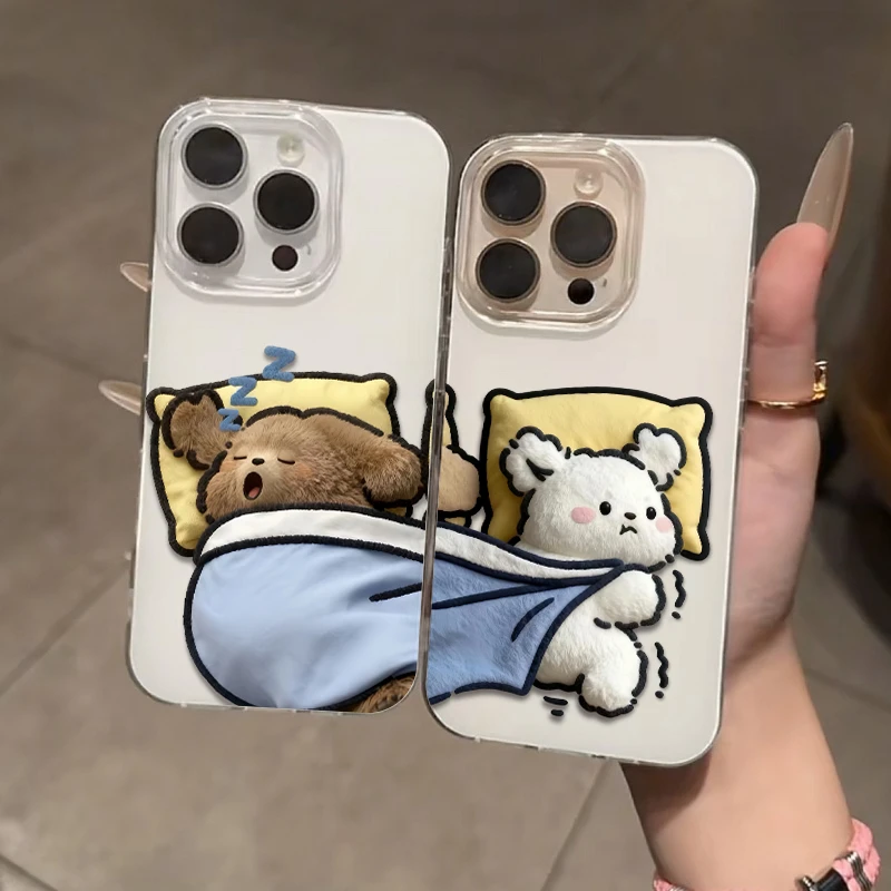 奥菲顿抢被情侣小狗适用iPhone17大孔16手机壳华为vivo小米15oppo