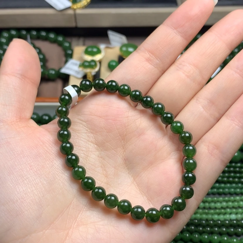 【闪购商品】和田玉（碧玉）手串未镶嵌6m无黑点