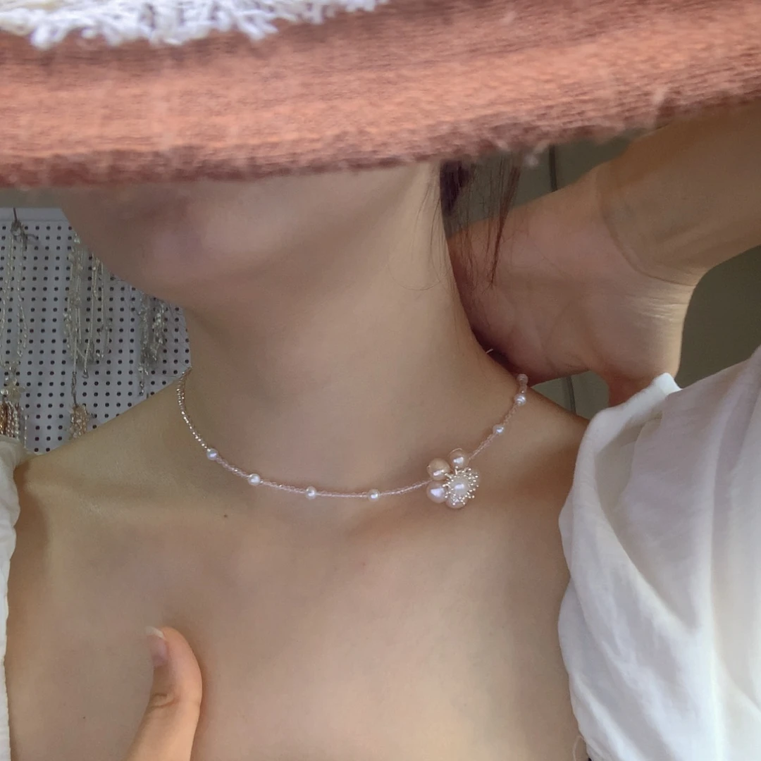 合金淡水珍珠项链