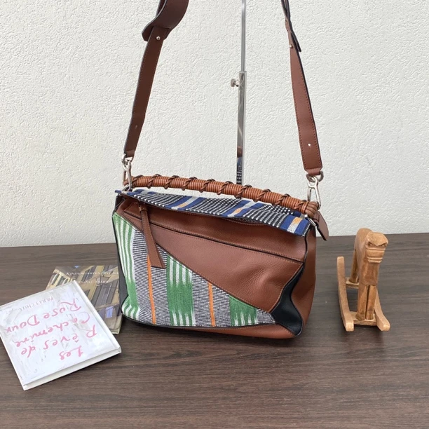 95新 LOEWE/罗意威 限定编织中号puzzle单肩斜挎包 117644