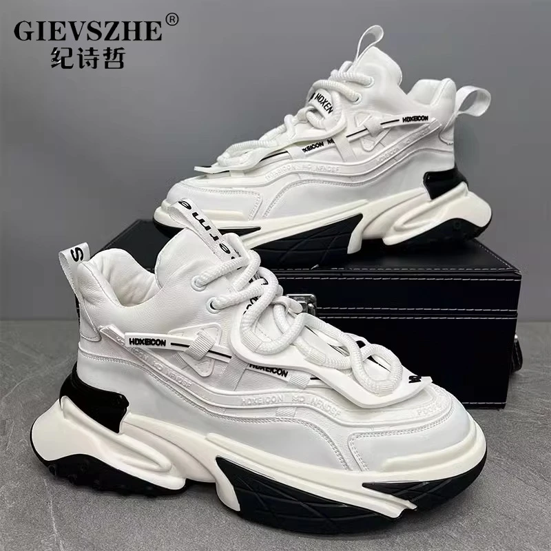 纪诗哲高帮鞋男士时尚短靴厚底内增高百搭老爹鞋韩版运动休闲鞋子